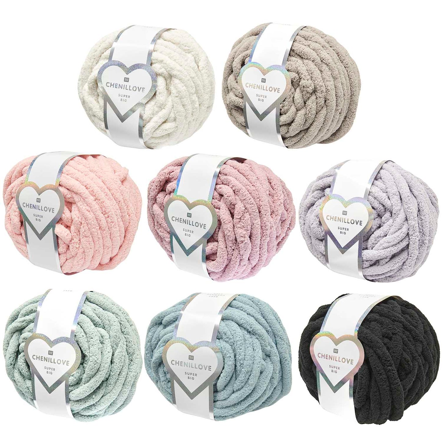 Rico Design Chenillove Super Big Fingerstrickgarn 100 % Polyester 300 g 36 m