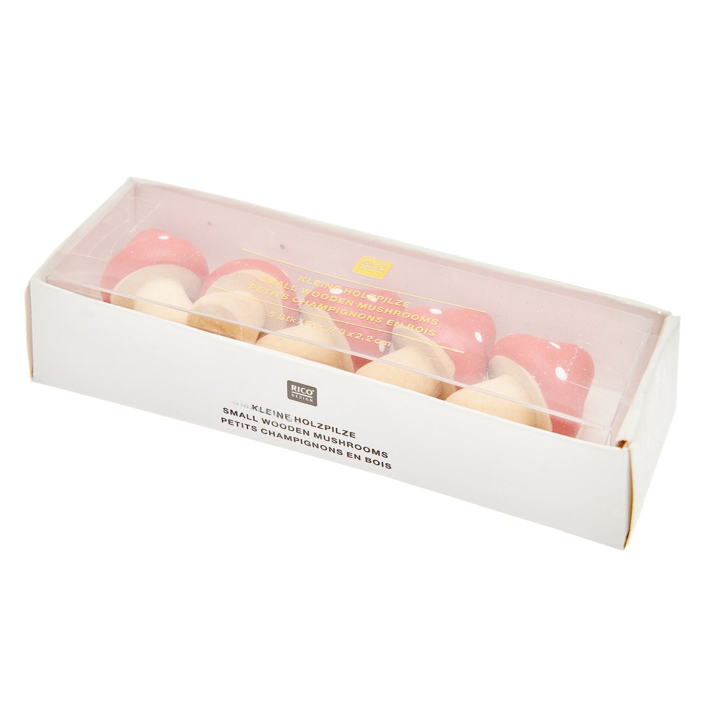Rico Kleine Holz Pilze Rot/Weiß 5 Stück 3 x 2.2 cm