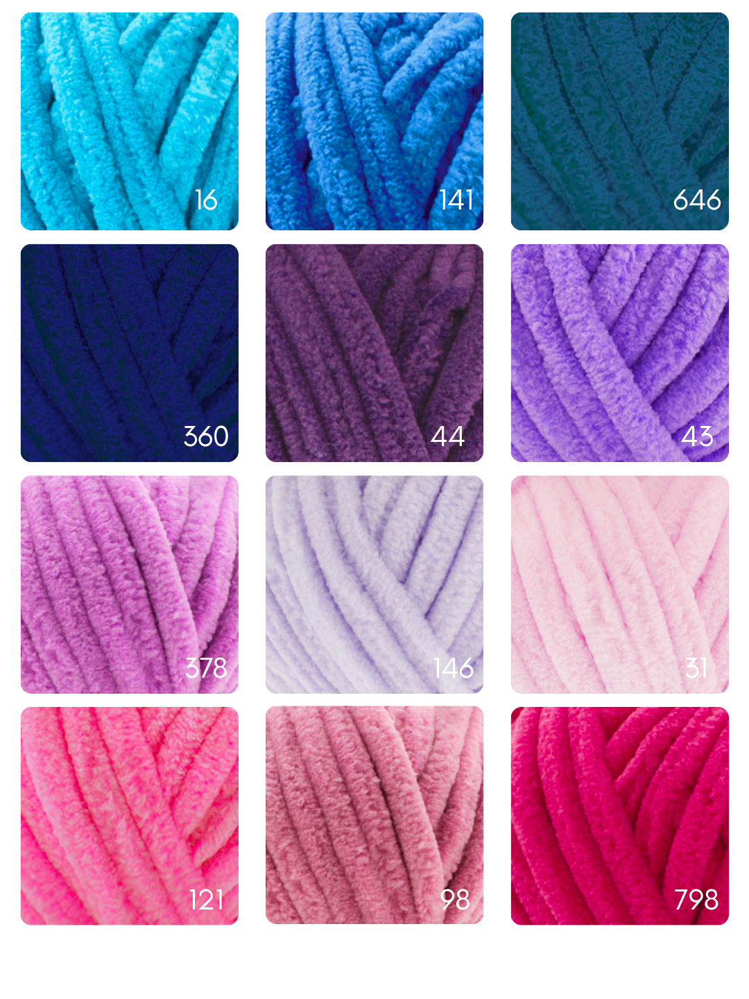 Fil chenille Alize Velluto 100% micropolyester 100 g / 68 m