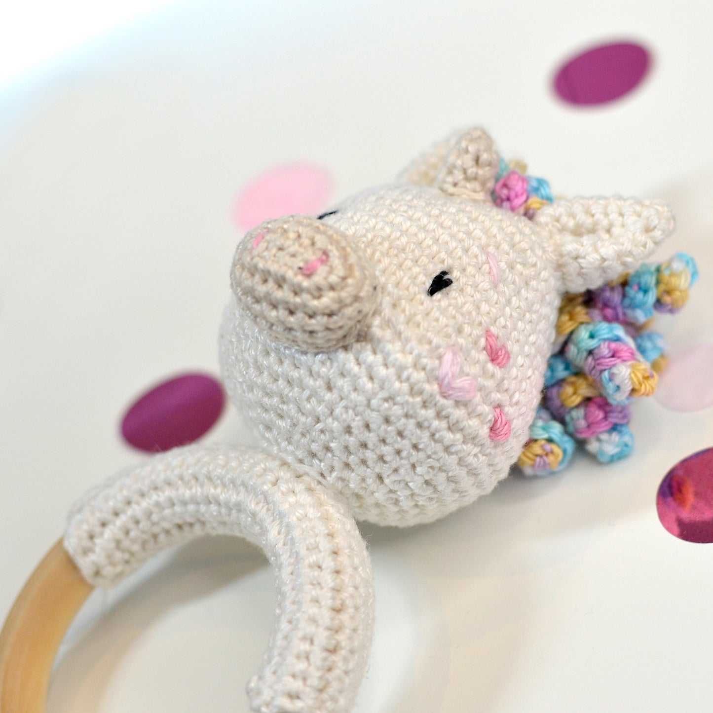 Häkelset Einhorn Rassel Mariamigurumii