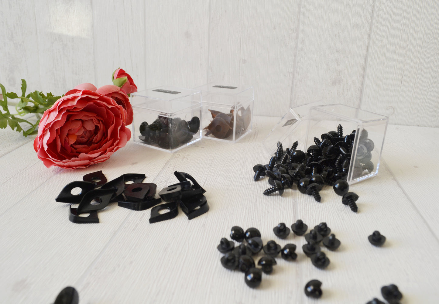 Yeux de sécurité ronds noirs pour Amigurumi