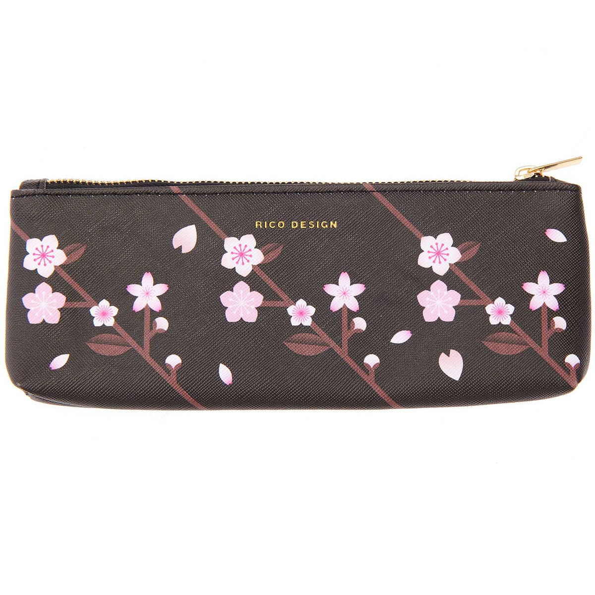 Rico Design Etui Kirschblüten Sakura schwarz 20x6,5 cm