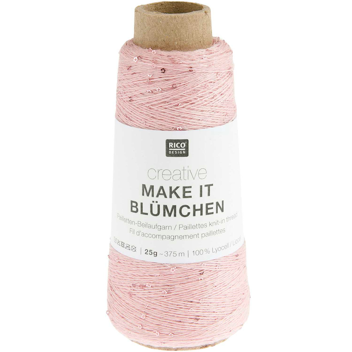 Rico Creative Make It Blümchen Beilaufgarn mit Blumenpailetten 25 g 375 m