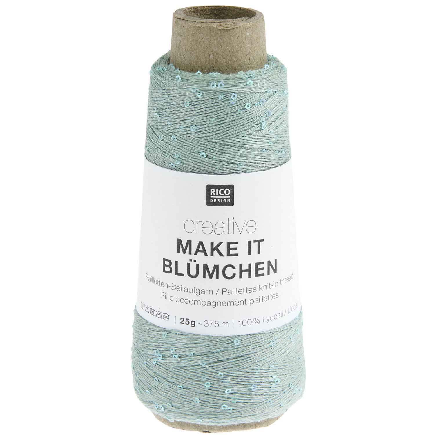 Rico Creative Make It Blümchen Beilaufgarn mit Blumenpailetten 25 g 375 m