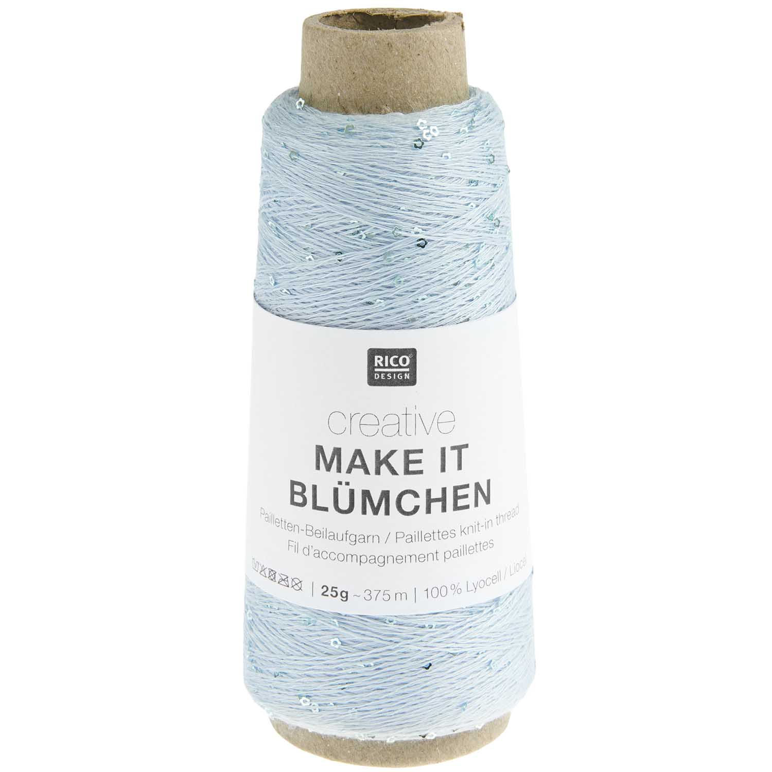 Rico Creative Make It Blümchen Beilaufgarn mit Blumenpailetten 25 g 375 m