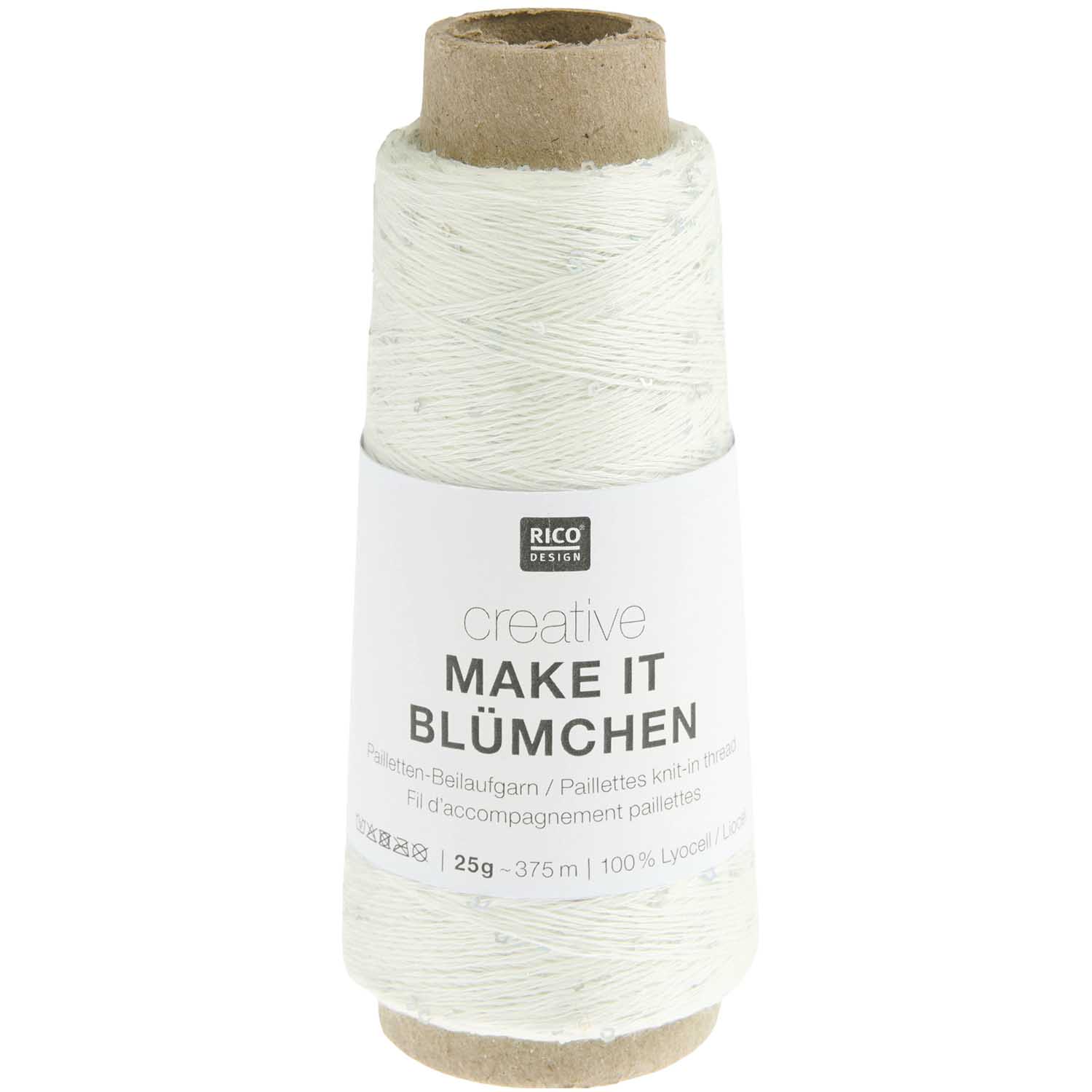 Rico Creative Make It Blümchen Beilaufgarn mit Blumenpailetten 25 g 375 m