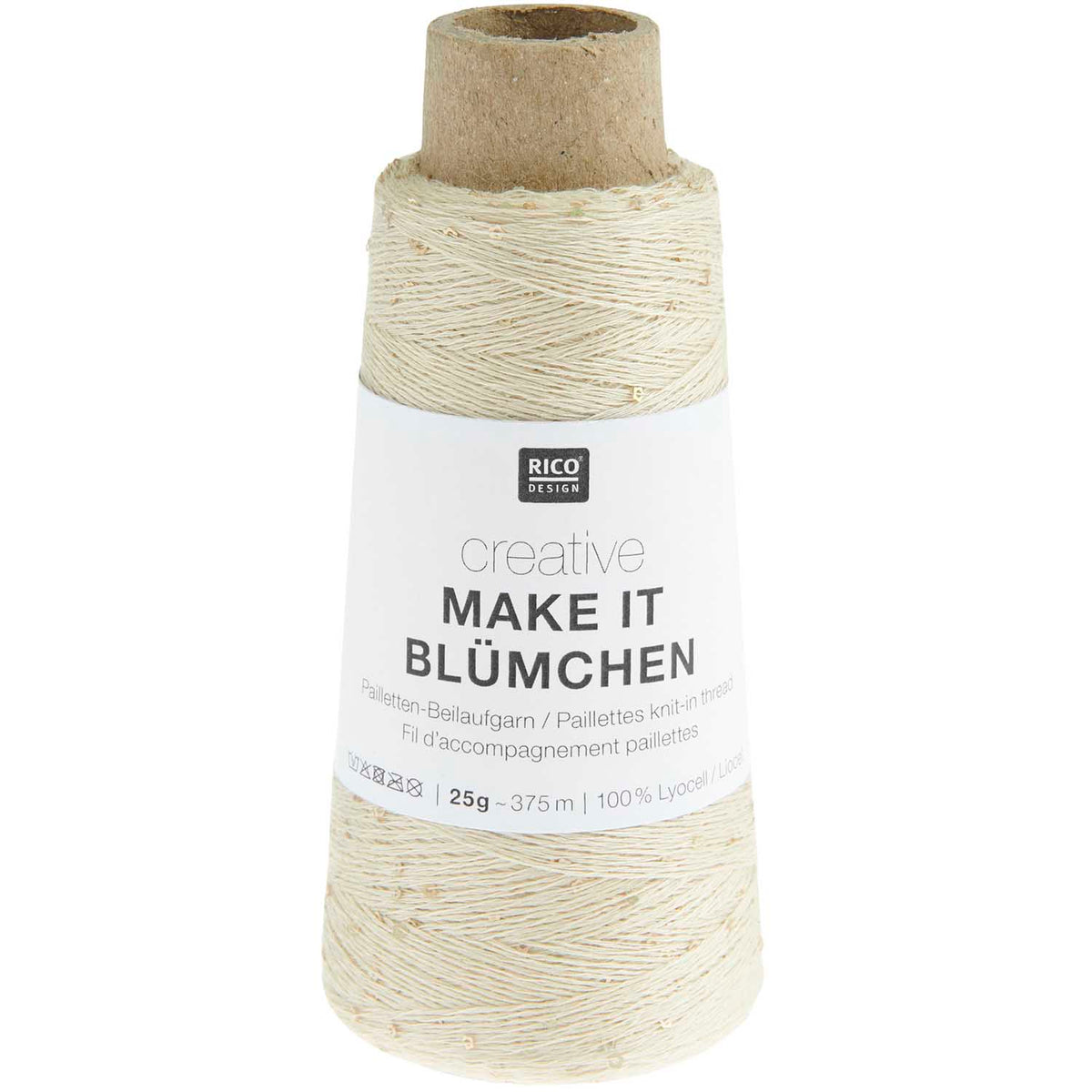 Rico Creative Make It Blümchen Beilaufgarn mit Blumenpailetten 25 g 375 m
