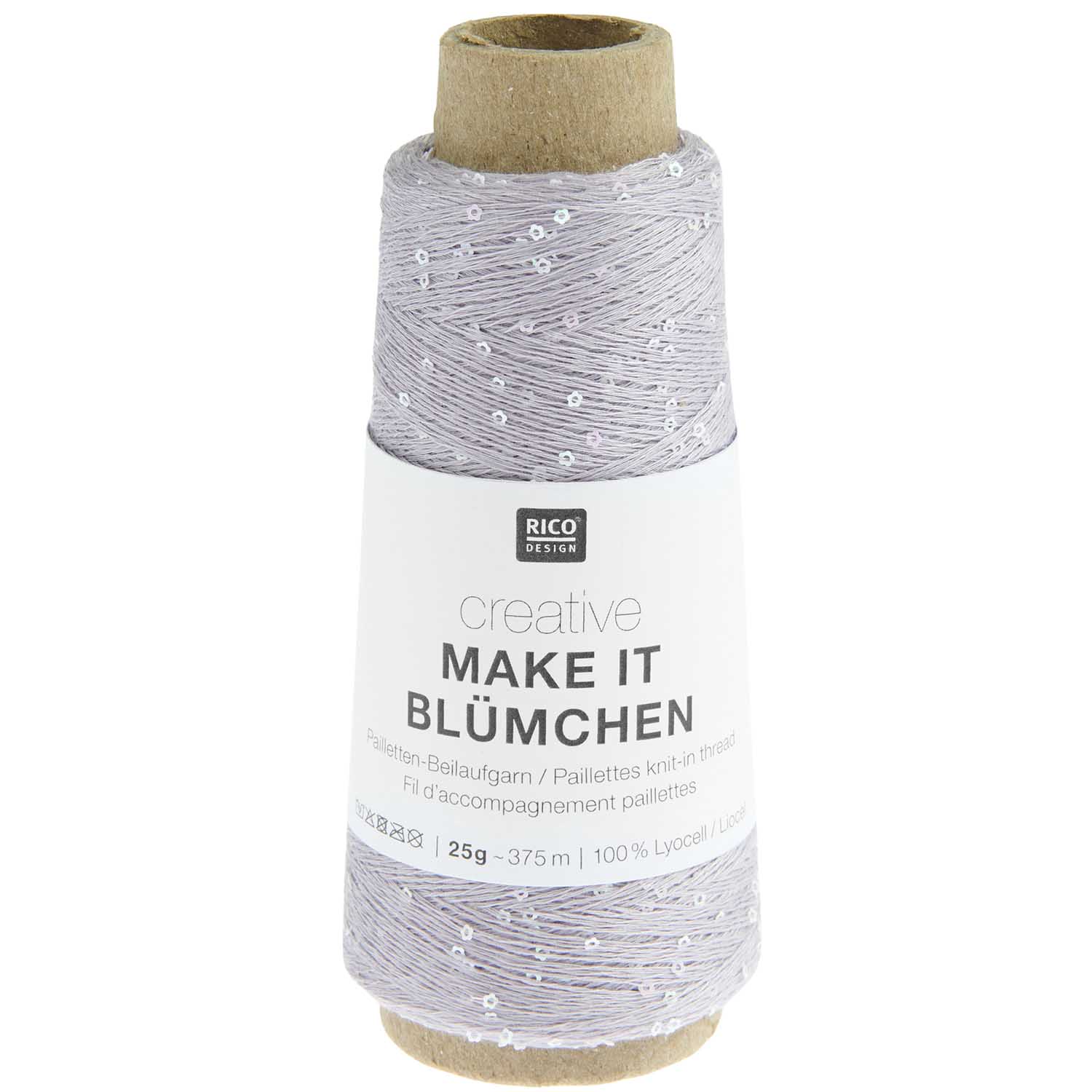 Rico Creative Make It Blümchen Beilaufgarn mit Blumenpailetten 25 g 375 m