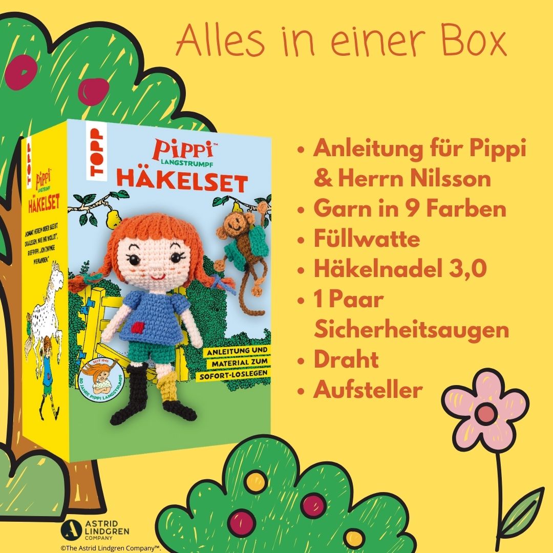 Pippi Langstrumpf - Das offizielle Häkelset zum 80. Geburtstag