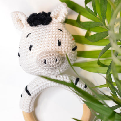 PDF Häkelanleitung Babyrassel Zebra Amigurumi