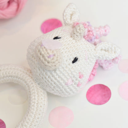 PDF Häkelanleitung Rassel Einhorn Babyrassel DIY Häkelprojekt Amigurumi