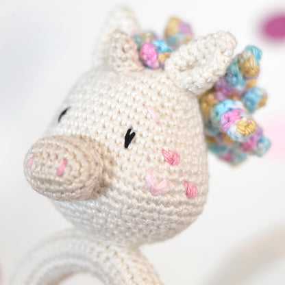 PDF Häkelanleitung Rassel Einhorn Babyrassel DIY Häkelprojekt Amigurumi