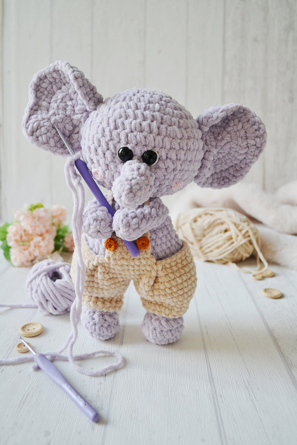 Niedlicher Elefant Miky Häkelanleitung Amigurumi PDF