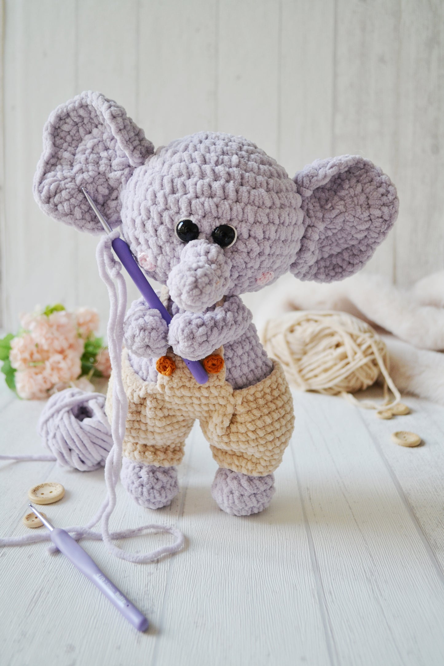 Niedlicher Elefant Miky Häkelanleitung Amigurumi PDF