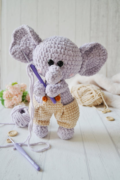Niedlicher Elefant Miky Häkelanleitung Amigurumi PDF