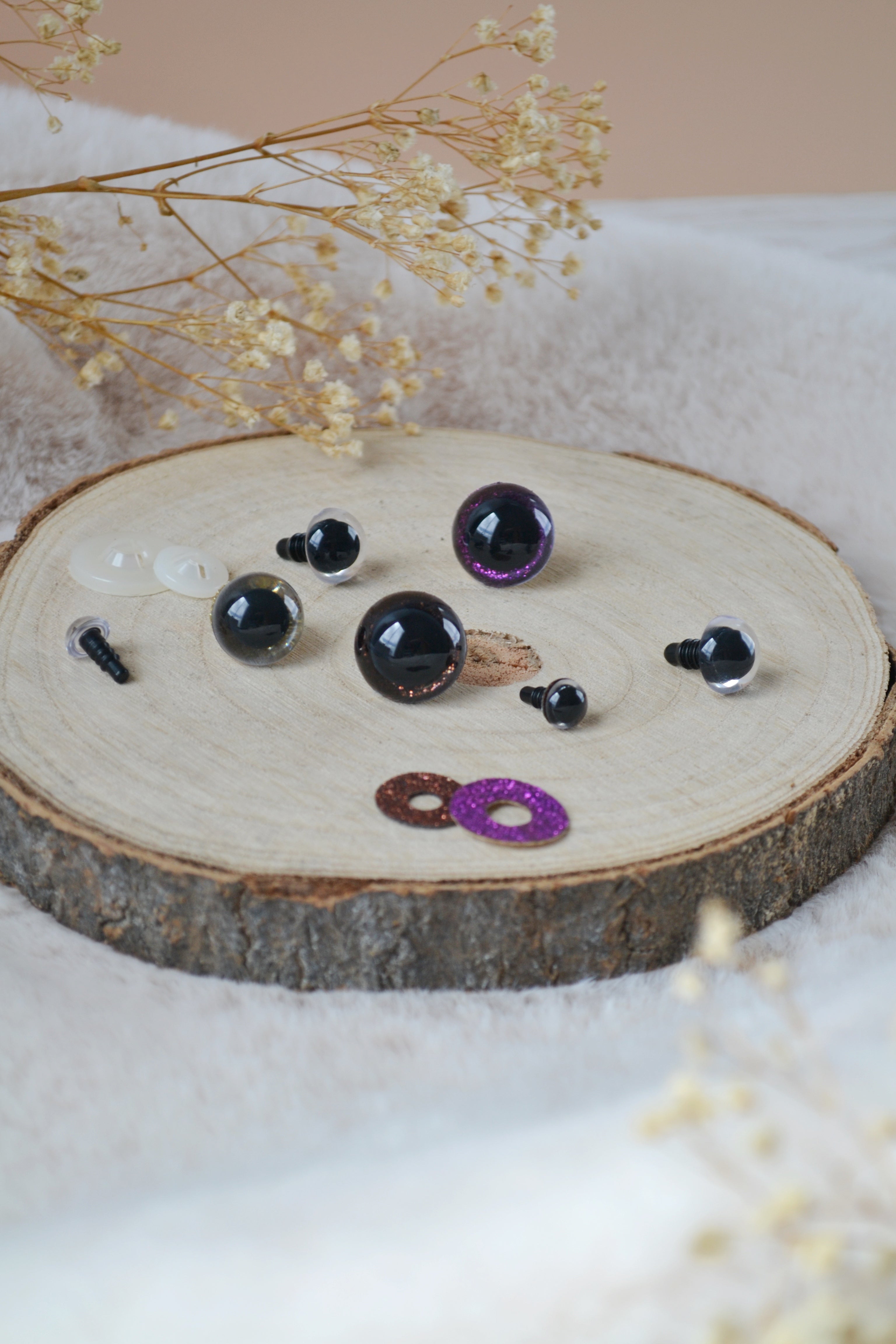 Opty Sicherheitsaugen Glitzer Set 60-teilig