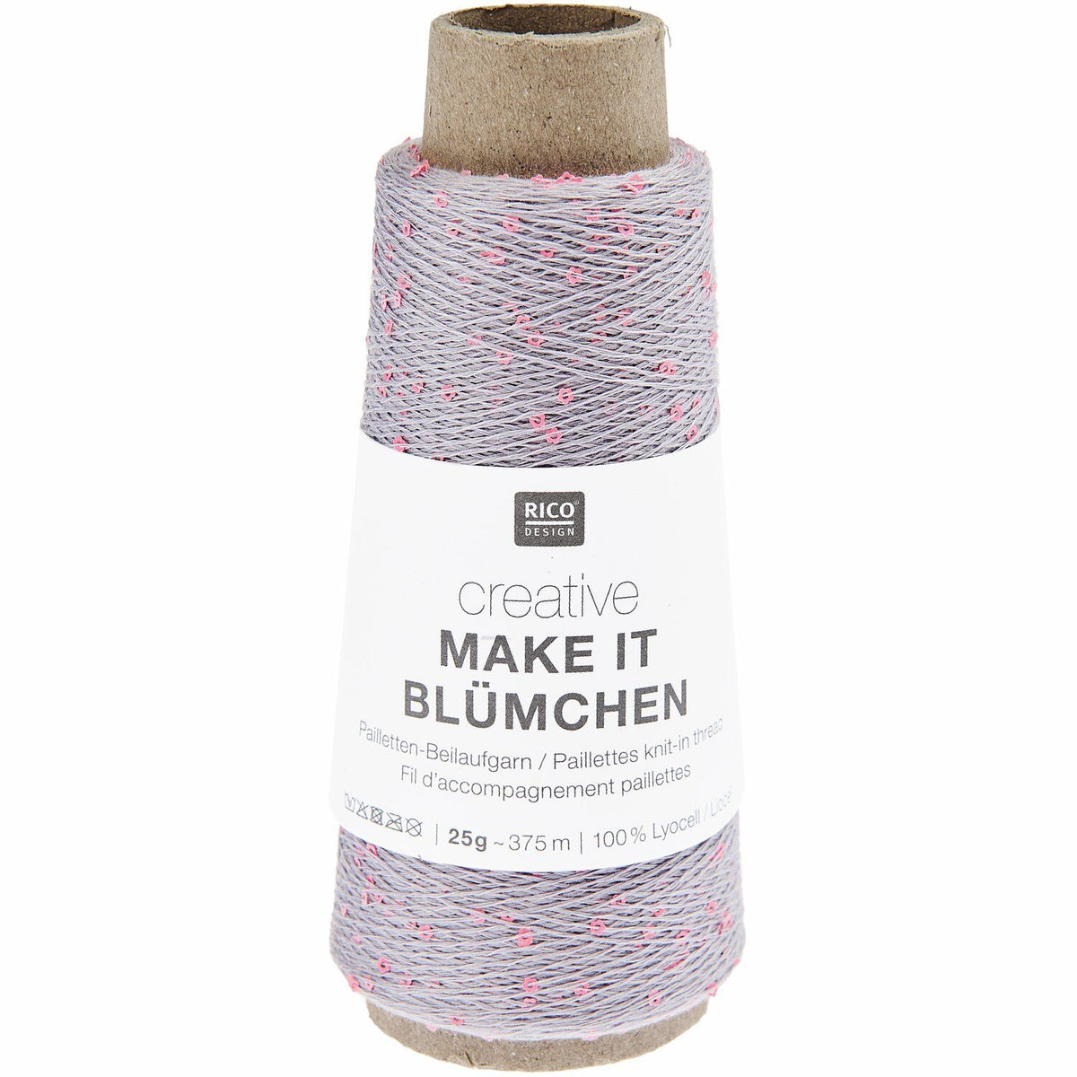 Rico Creative Make It Blümchen Beilaufgarn mit Blumenpailetten 25 g 375 m