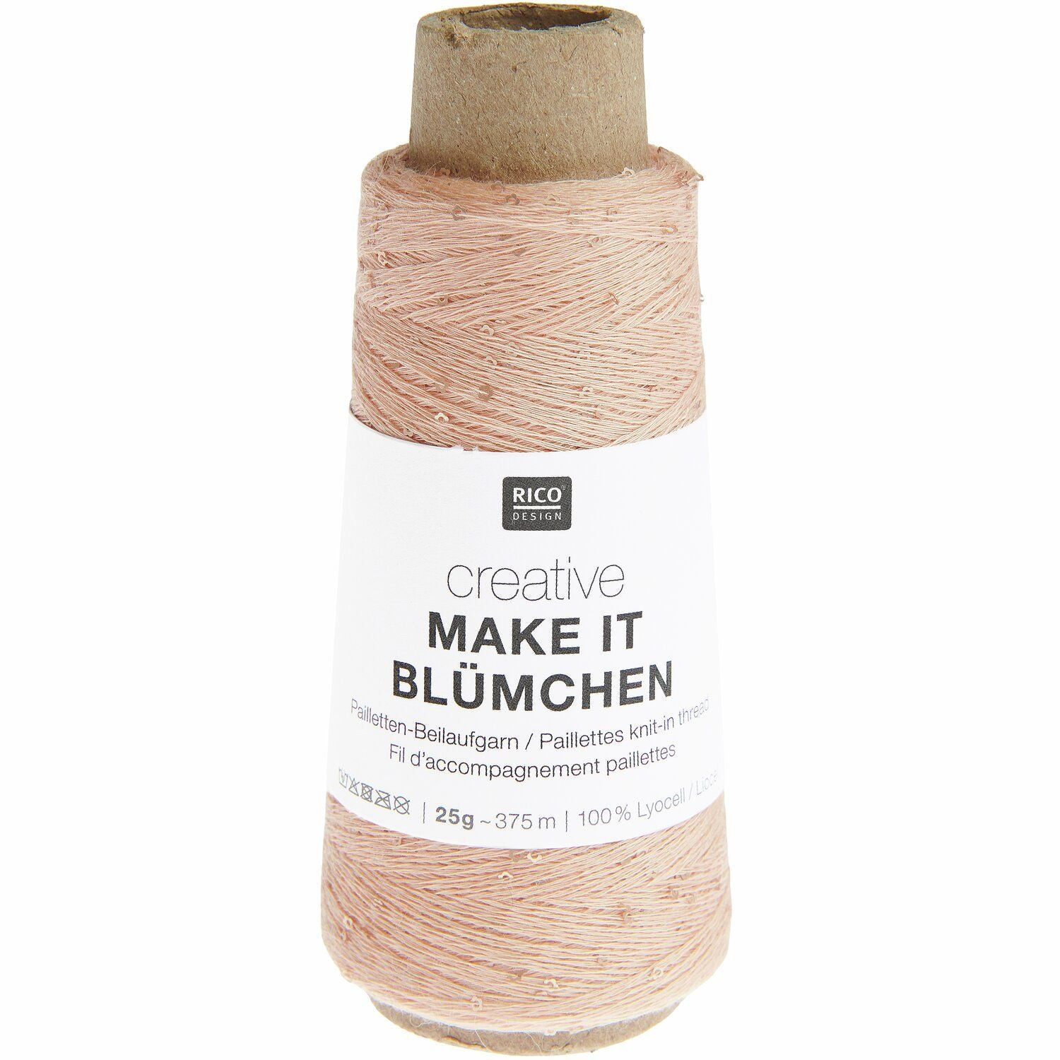Rico Creative Make It Blümchen Beilaufgarn mit Blumenpailetten 25 g 375 m