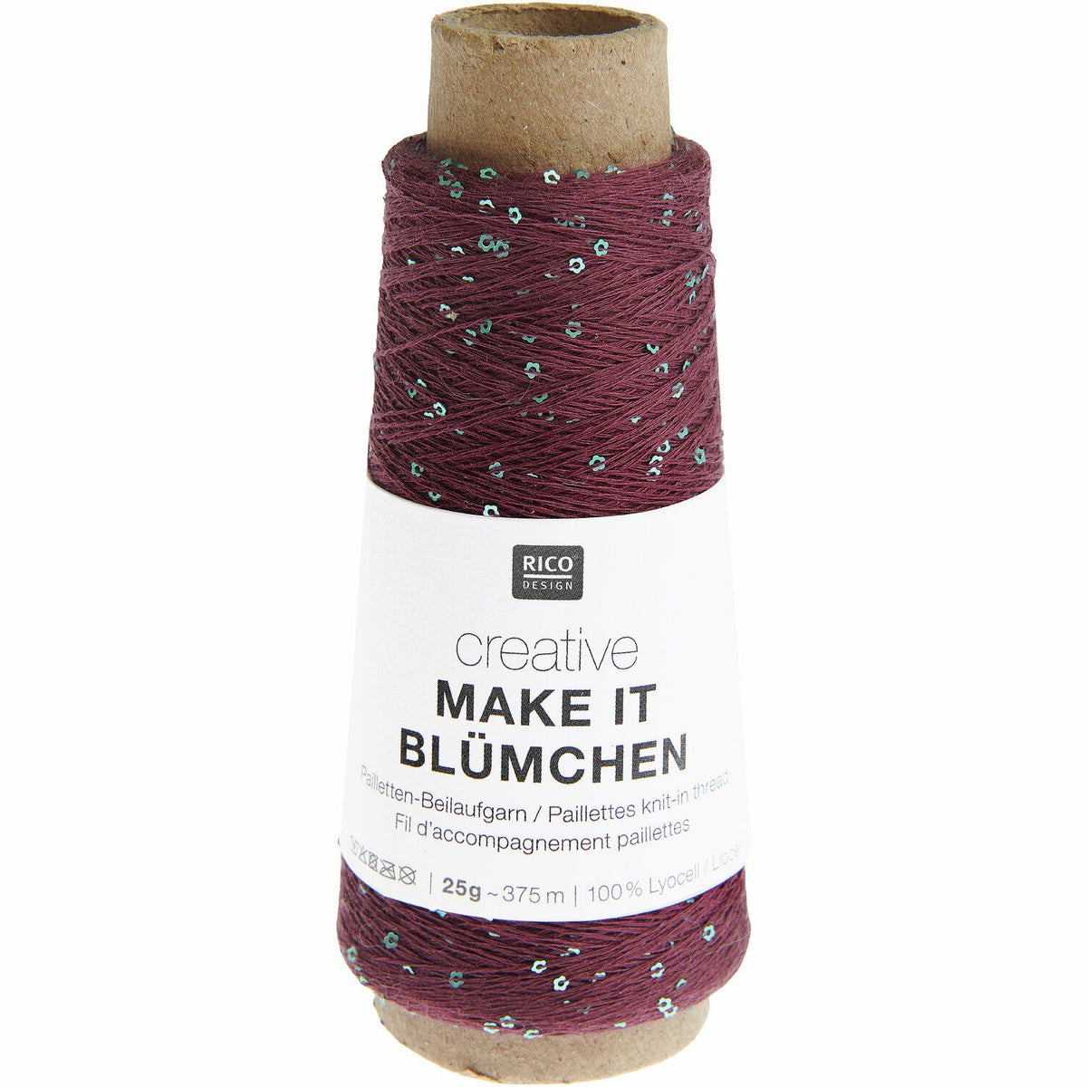 Rico Creative Make It Blümchen Beilaufgarn mit Blumenpailetten 25 g 375 m