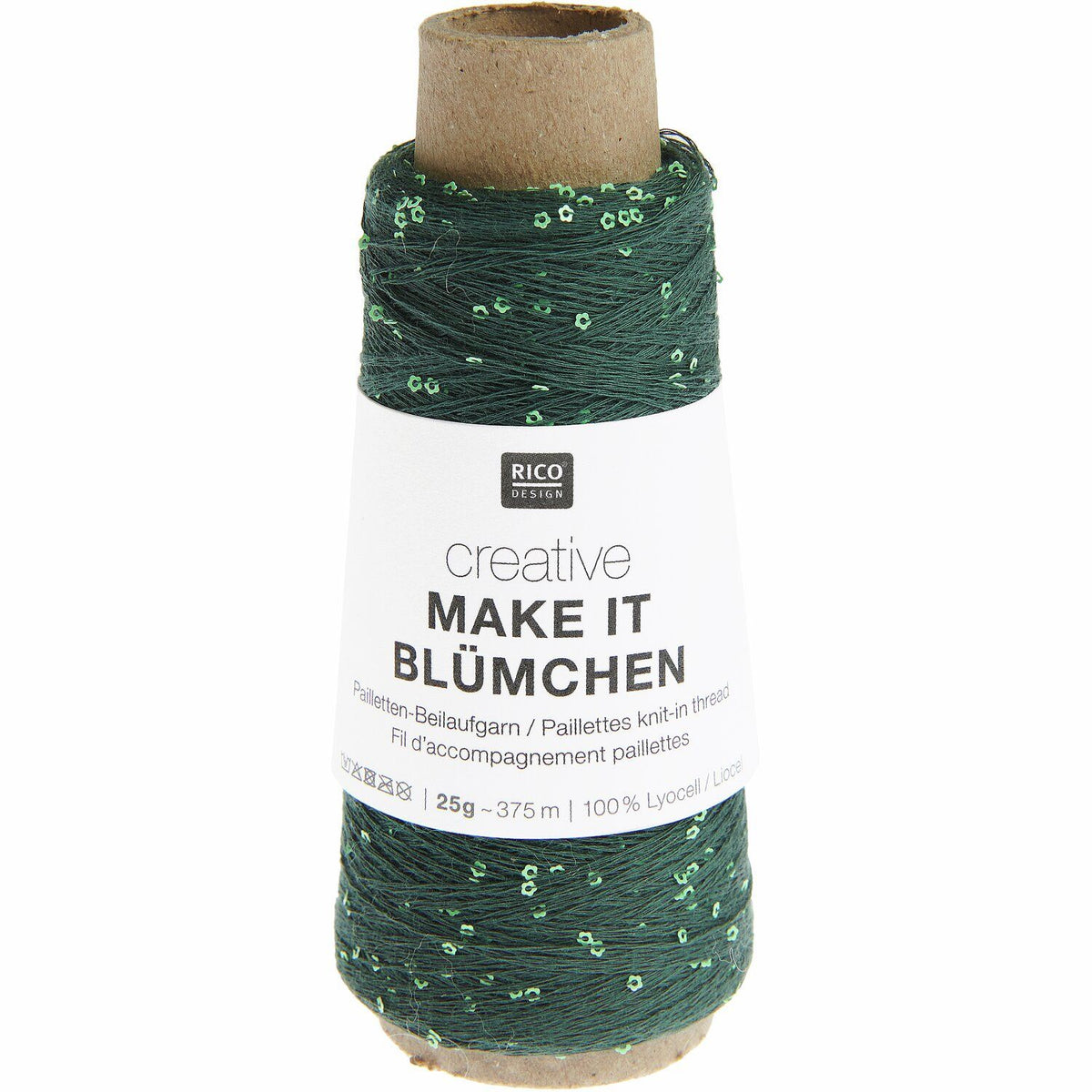 Rico Creative Make It Blümchen Beilaufgarn mit Blumenpailetten 25 g 375 m