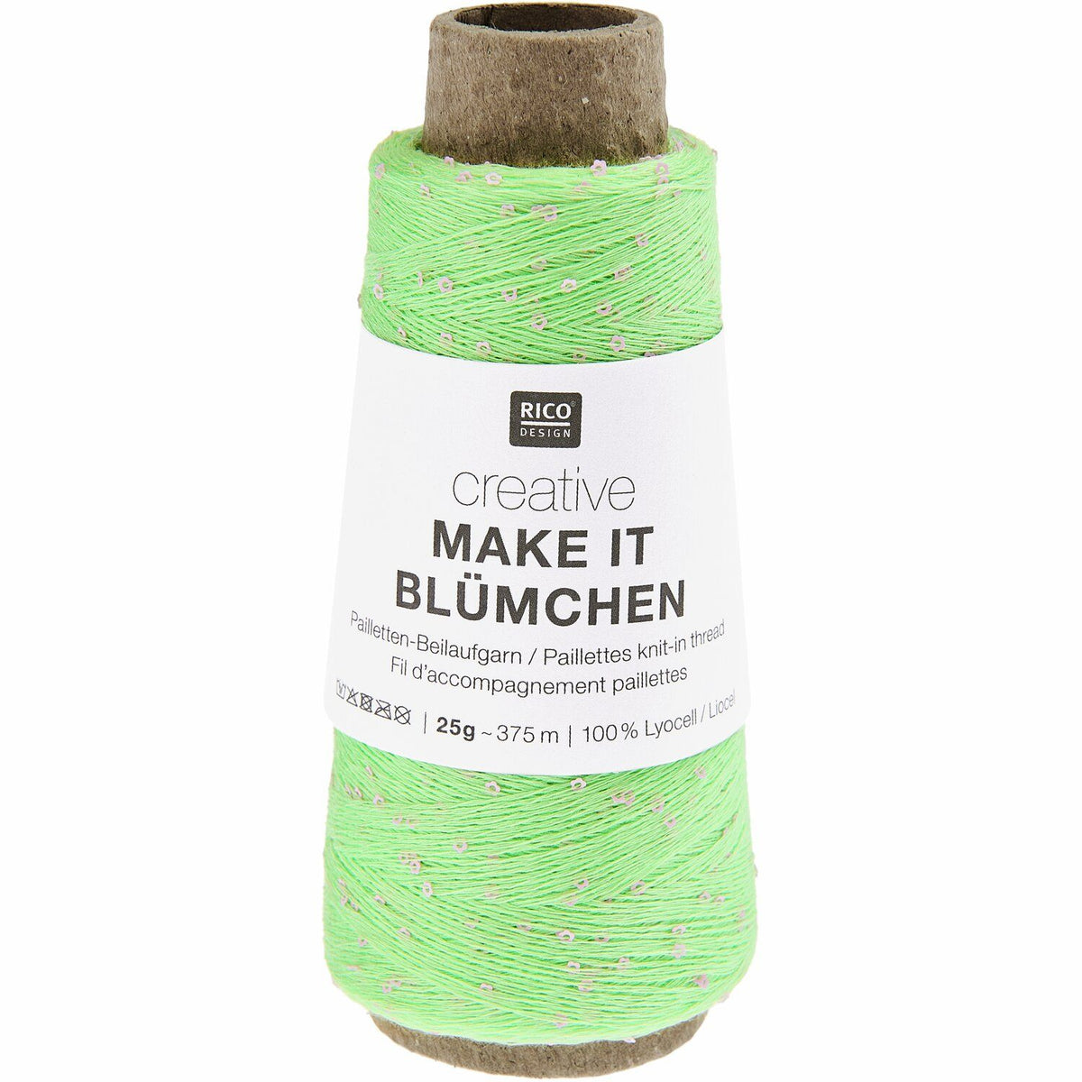 Rico Creative Make It Blümchen Beilaufgarn mit Blumenpailetten 25 g 375 m