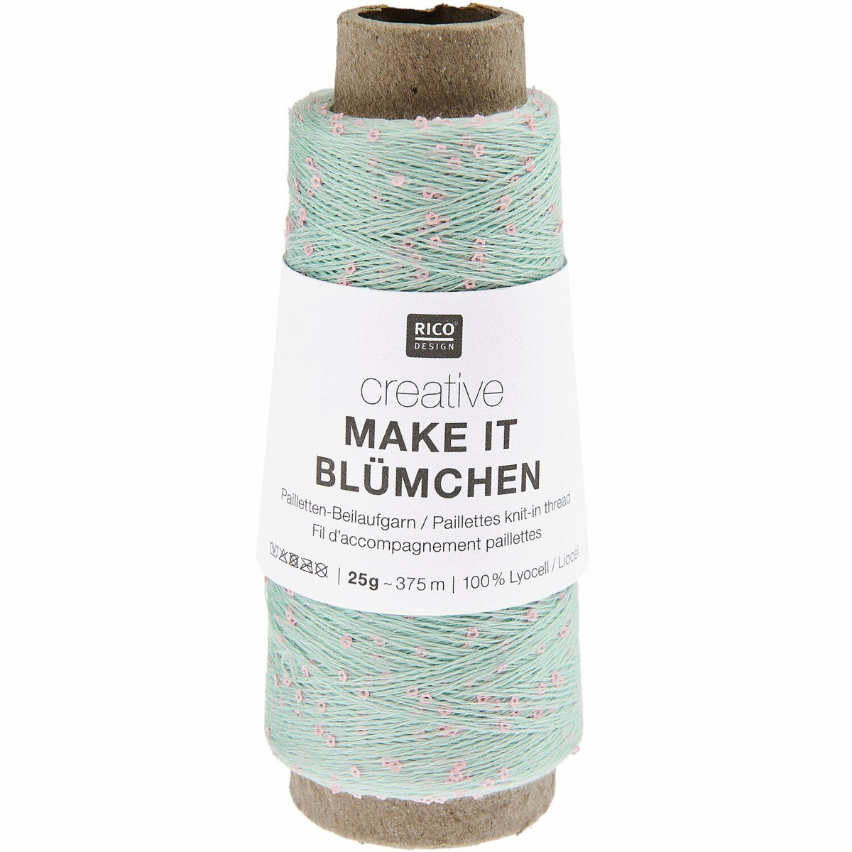 Rico Creative Make It Blümchen Beilaufgarn mit Blumenpailetten 25 g 375 m