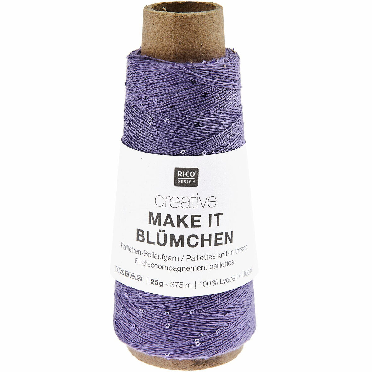 Rico Creative Make It Blümchen Beilaufgarn mit Blumenpailetten 25 g 375 m