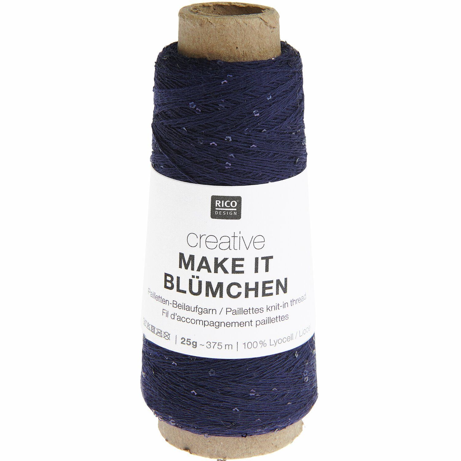 Rico Creative Make It Blümchen Beilaufgarn mit Blumenpailetten 25 g 375 m