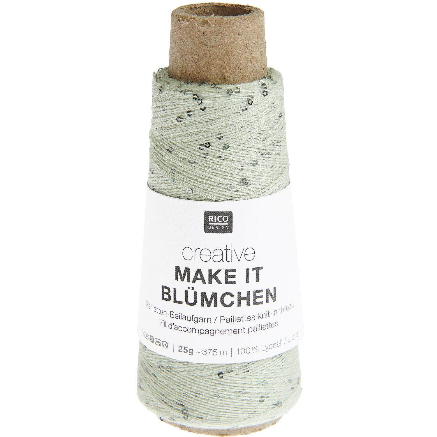 Rico Creative Make It Blümchen Beilaufgarn mit Blumenpailetten 25 g 375 m