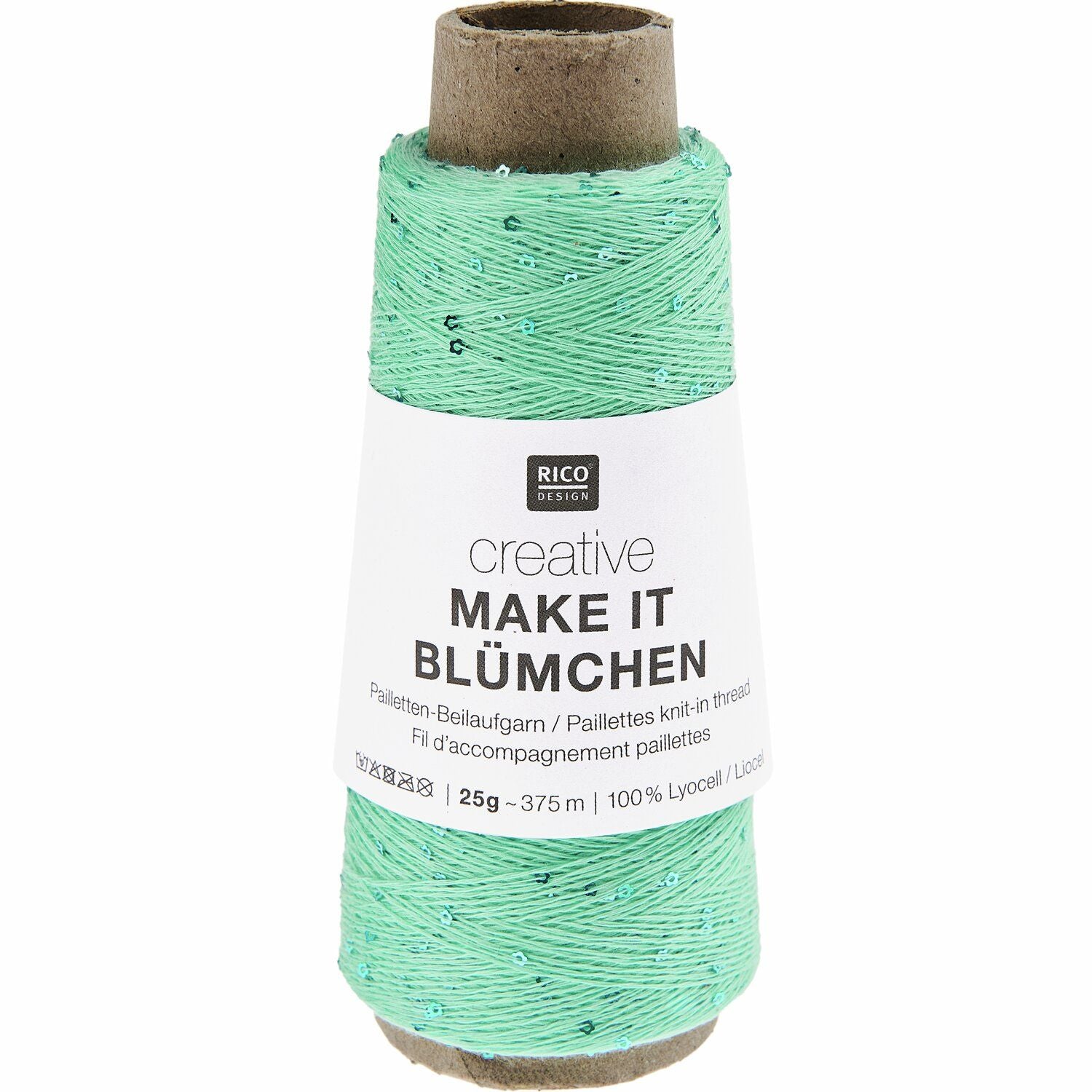 Rico Creative Make It Blümchen Beilaufgarn mit Blumenpailetten 25 g 375 m