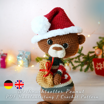 Weihnachtsotter Peanut Häkelanleitung Amigurumi