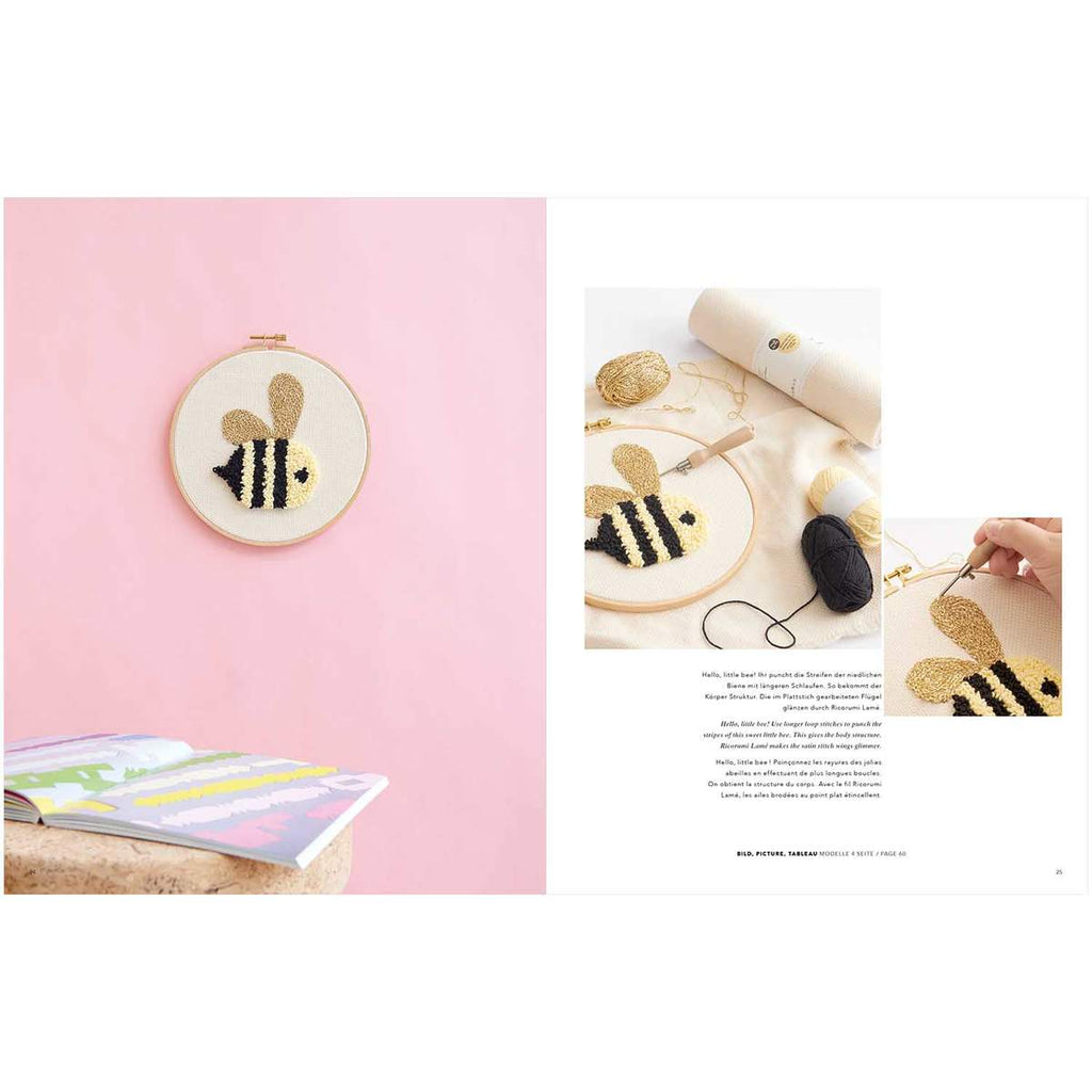 Rico Design Stickbuch Punch Needle No. 6 Just Bees + Fruits + Flowers