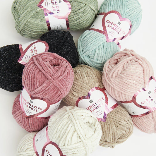 Rico Chenillove Sparkle - das Chenillegarn mit Glitzereffekt 100 g 110 m