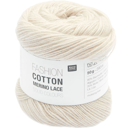 Rico Fashion Cotton Merino Lace Solid Unifarben 50 g 290m