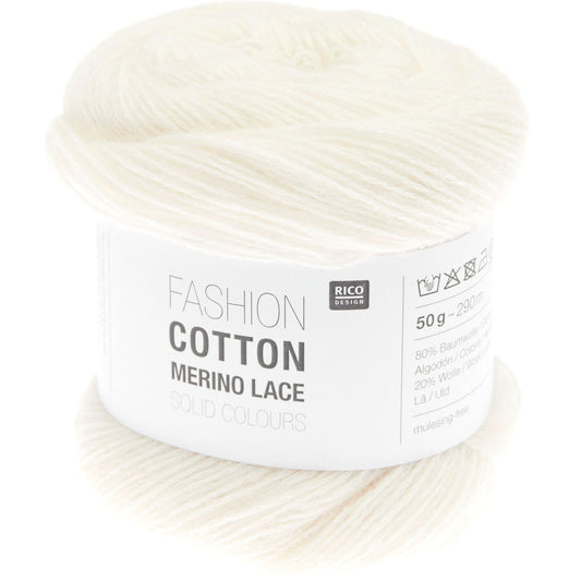 Rico Fashion Cotton Merino Lace Solid Unifarben 50 g 290m