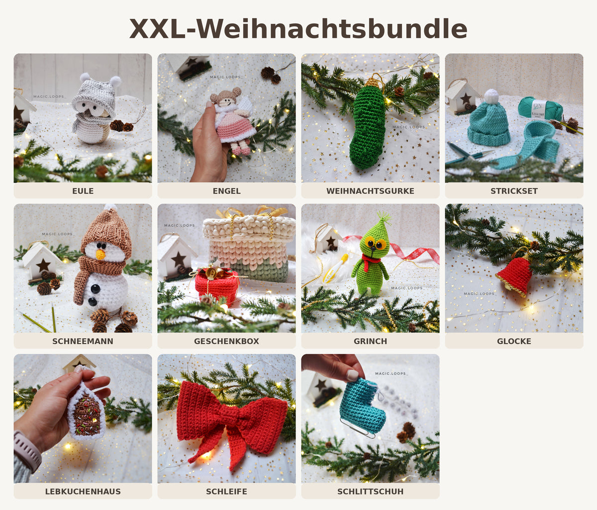 XXL-Weihnachtsbundle 23 weihnachtliche Häkelanleitungen für Amigurumi & Co.
