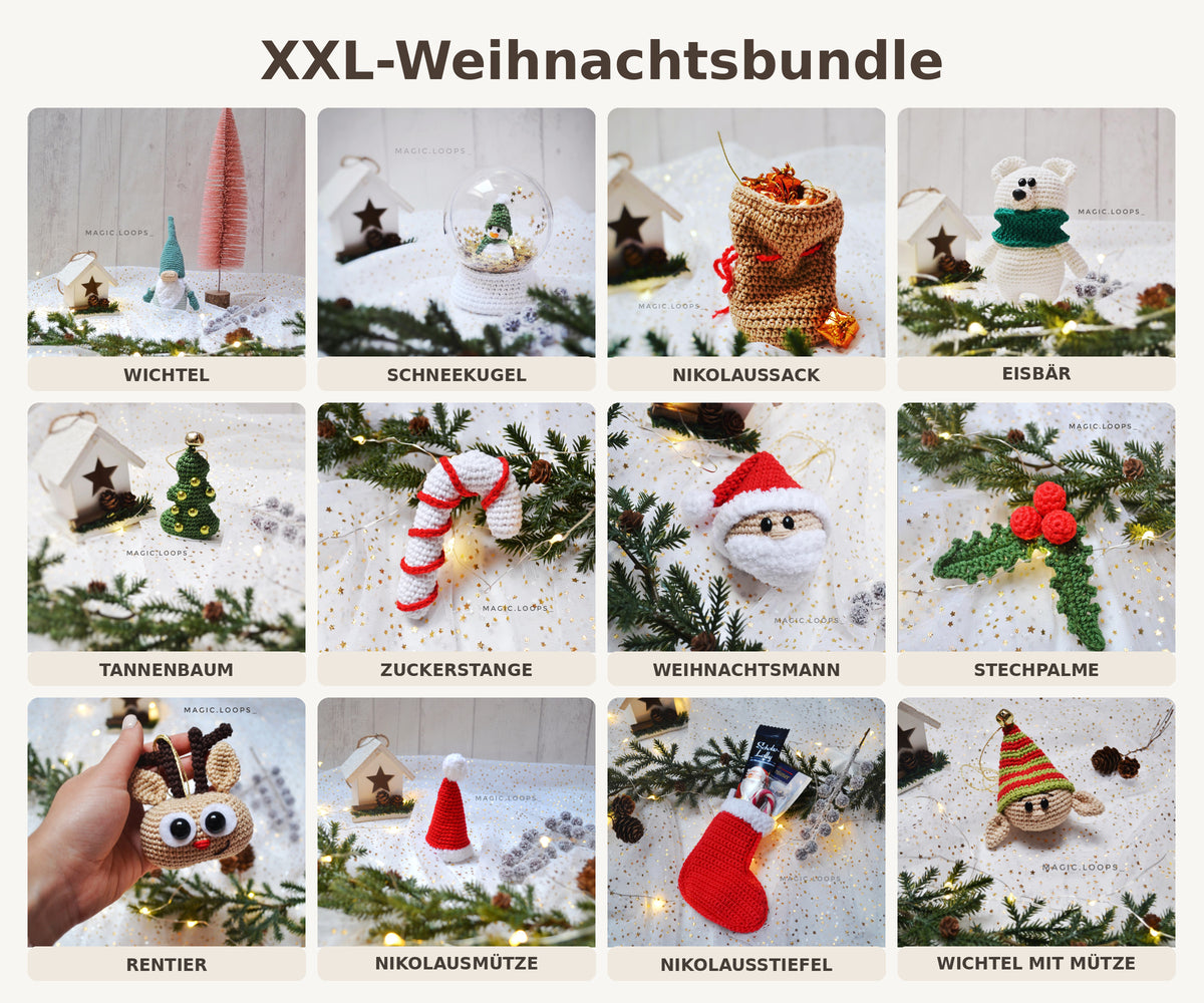 XXL-Weihnachtsbundle 23 weihnachtliche Häkelanleitungen für Amigurumi & Co.