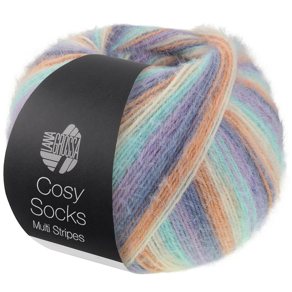 Lana Grossa Cosy Socks Multi Stripes Flauschiges Sockengarn mit Streifen