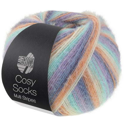 Lana Grossa Cosy Socks Multi Stripes Flauschiges Sockengarn mit Streifen