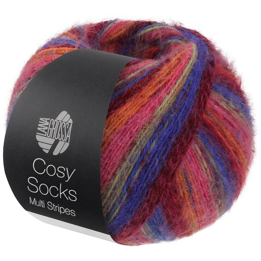 Lana Grossa Cosy Socks Multi Stripes Flauschiges Sockengarn mit Streifen