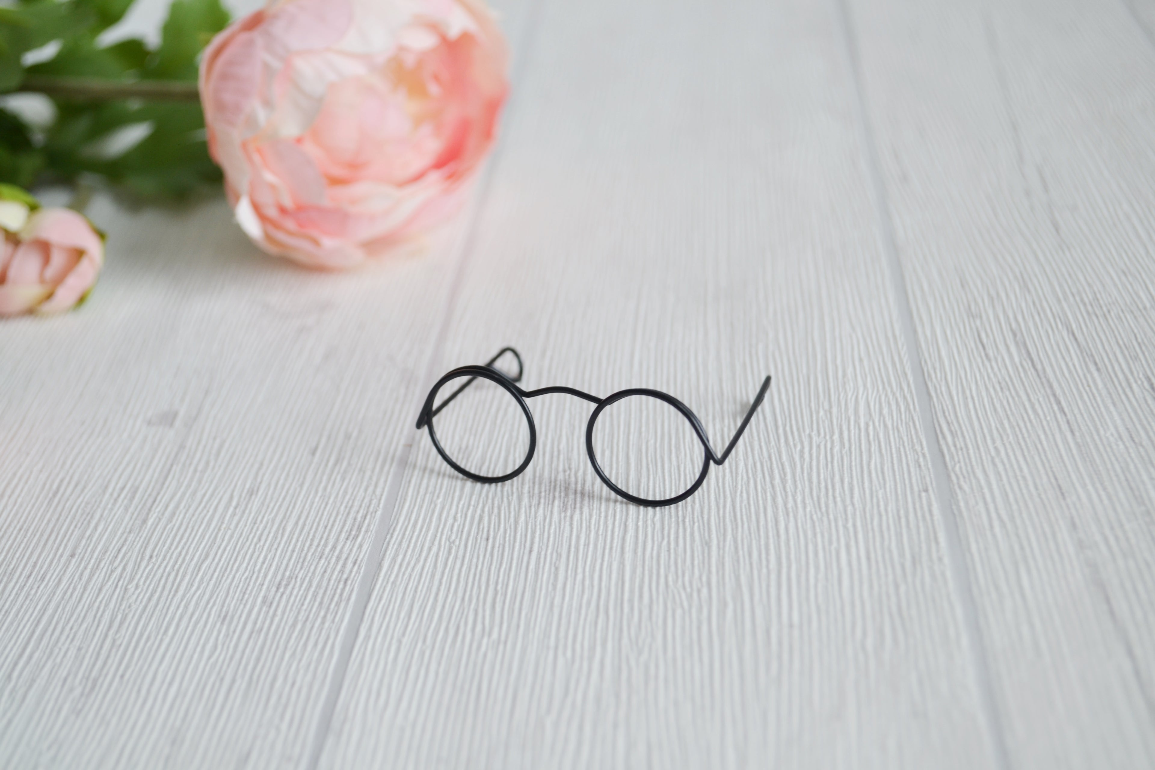 Puppenbrillen Brille für Stofftiere Metall in Schwarz Gold Silber