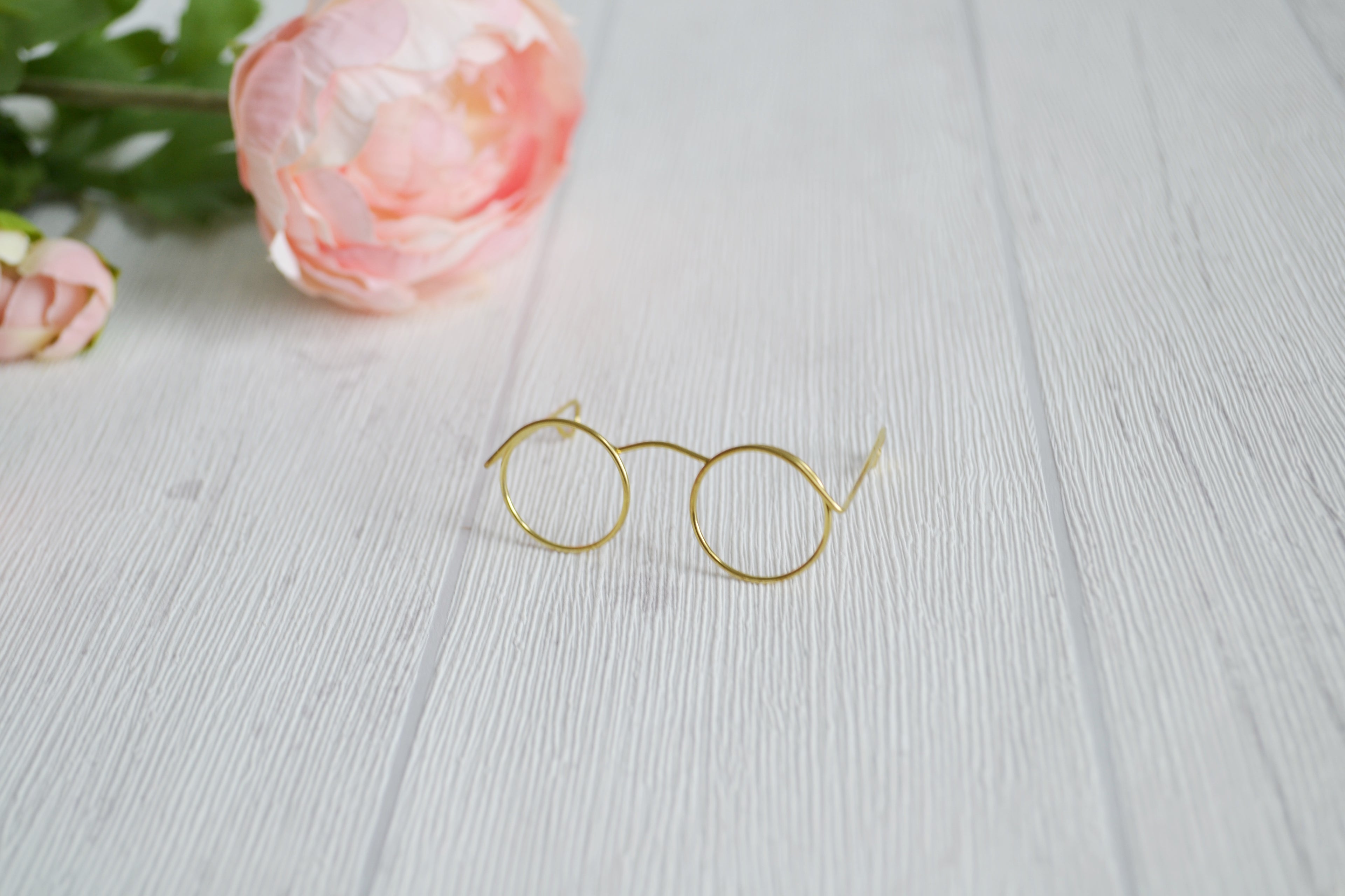 Puppenbrillen Brille für Stofftiere Metall in Schwarz Gold Silber