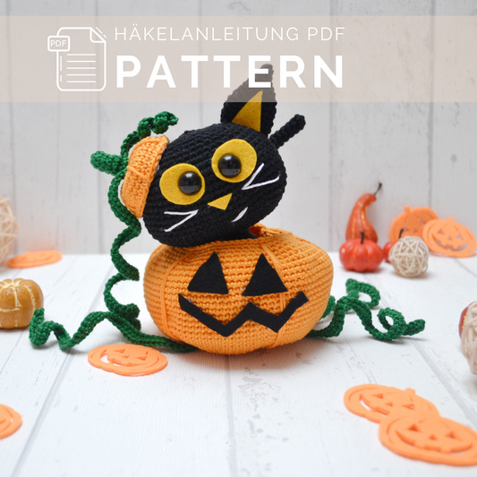 Salem dans la citrouille d'Halloween PDF Amigurumi Instructions Allemand